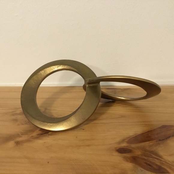 None Other - Gold Infinity Rings Home Decor Table or Desk Accent Home or Office Accessories